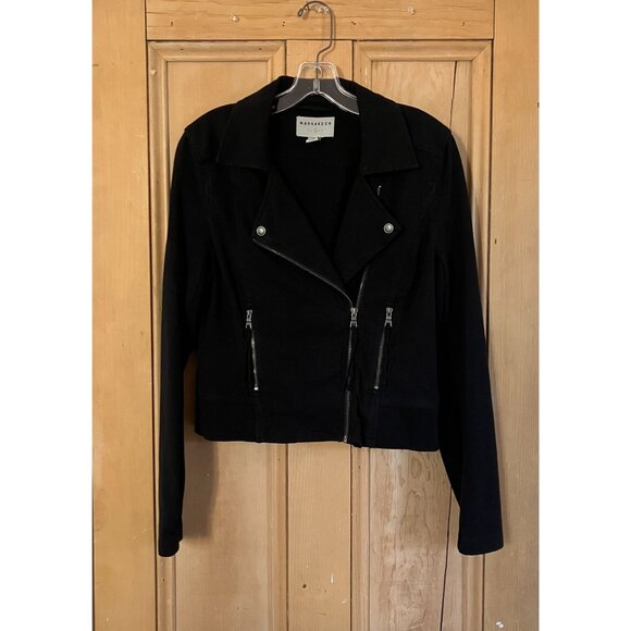 Marrakech Womens Anthropologie Asymmetrical Zip Moto Jacket Small Black AN EXC - Picture 4 of 10